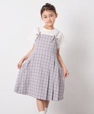 KJEFD42059 a.v.v KIDS(アー・ヴェ・ヴェ) [130-160]フロントリボンプリーツジャンスカ グレー