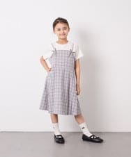 KJEFD42059 a.v.v KIDS(アー・ヴェ・ヴェ) [130-160]フロントリボンプリーツジャンスカ グレー