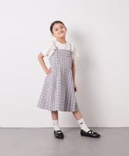 KJEFD42059 a.v.v KIDS(アー・ヴェ・ヴェ) [130-160]フロントリボンプリーツジャンスカ グレー