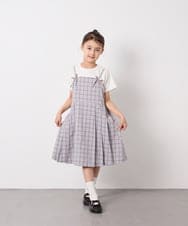 KJEFD42059 a.v.v KIDS(アー・ヴェ・ヴェ) [130-160]フロントリボンプリーツジャンスカ グレー