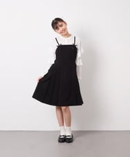 KJEFD42059 a.v.v KIDS(アー・ヴェ・ヴェ) [130-160]フロントリボンプリーツジャンスカ ブラック