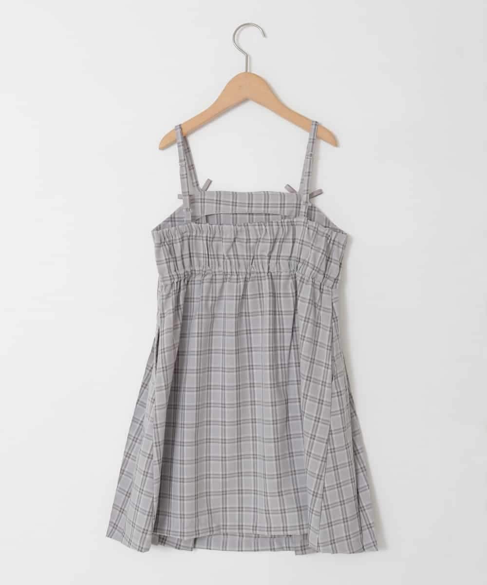 KJEFD42059 a.v.v KIDS(アー・ヴェ・ヴェ) [130-160]フロントリボンプリーツジャンスカ グレー