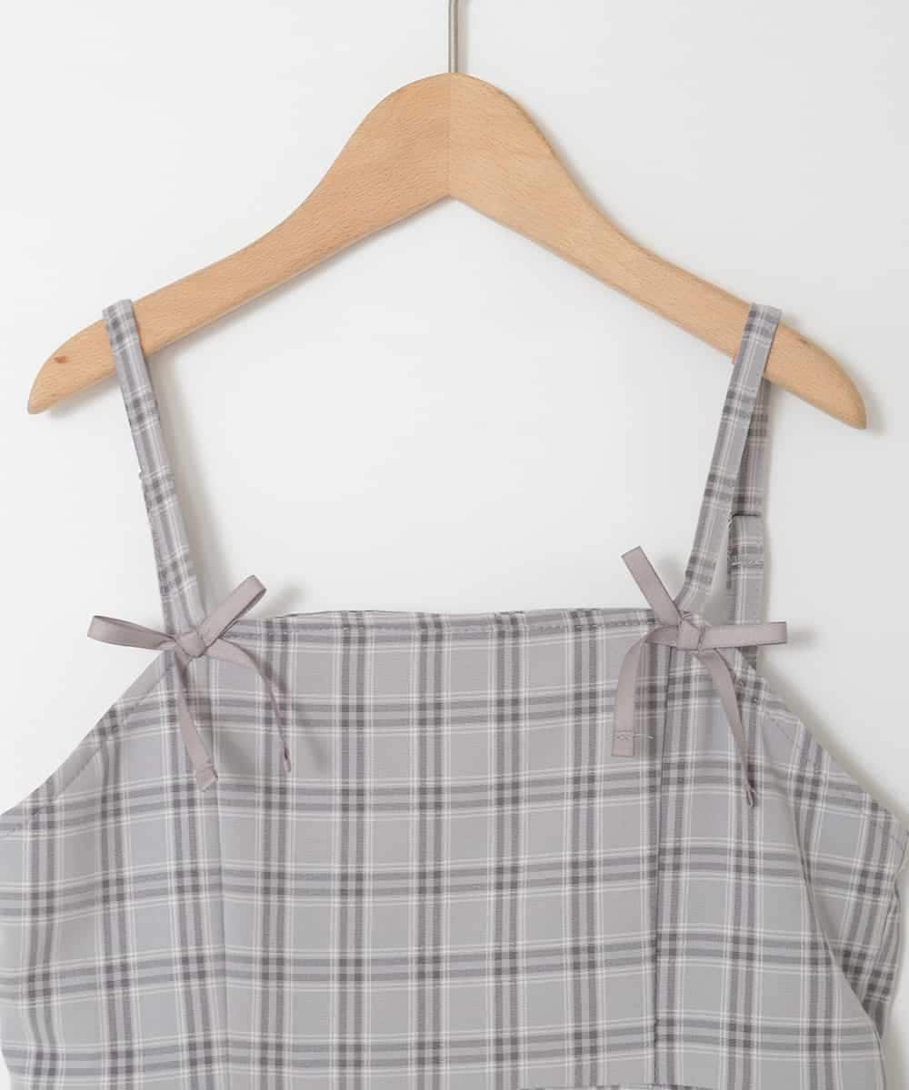 KJEFD42059 a.v.v KIDS(アー・ヴェ・ヴェ) [130-160]フロントリボンプリーツジャンスカ グレー