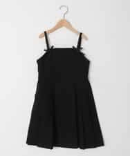 KJEFD42059 a.v.v KIDS(アー・ヴェ・ヴェ) [130-160]フロントリボンプリーツジャンスカ ブラック