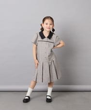 KJEFD55059 a.v.v KIDS(アー・ヴェ・ヴェ) [130-160]【洗える】タックプリーツ襟付きワンピース ベージュ