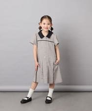 KJEFD55059 a.v.v KIDS(アー・ヴェ・ヴェ) [130-160]【洗える】タックプリーツ襟付きワンピース ベージュ