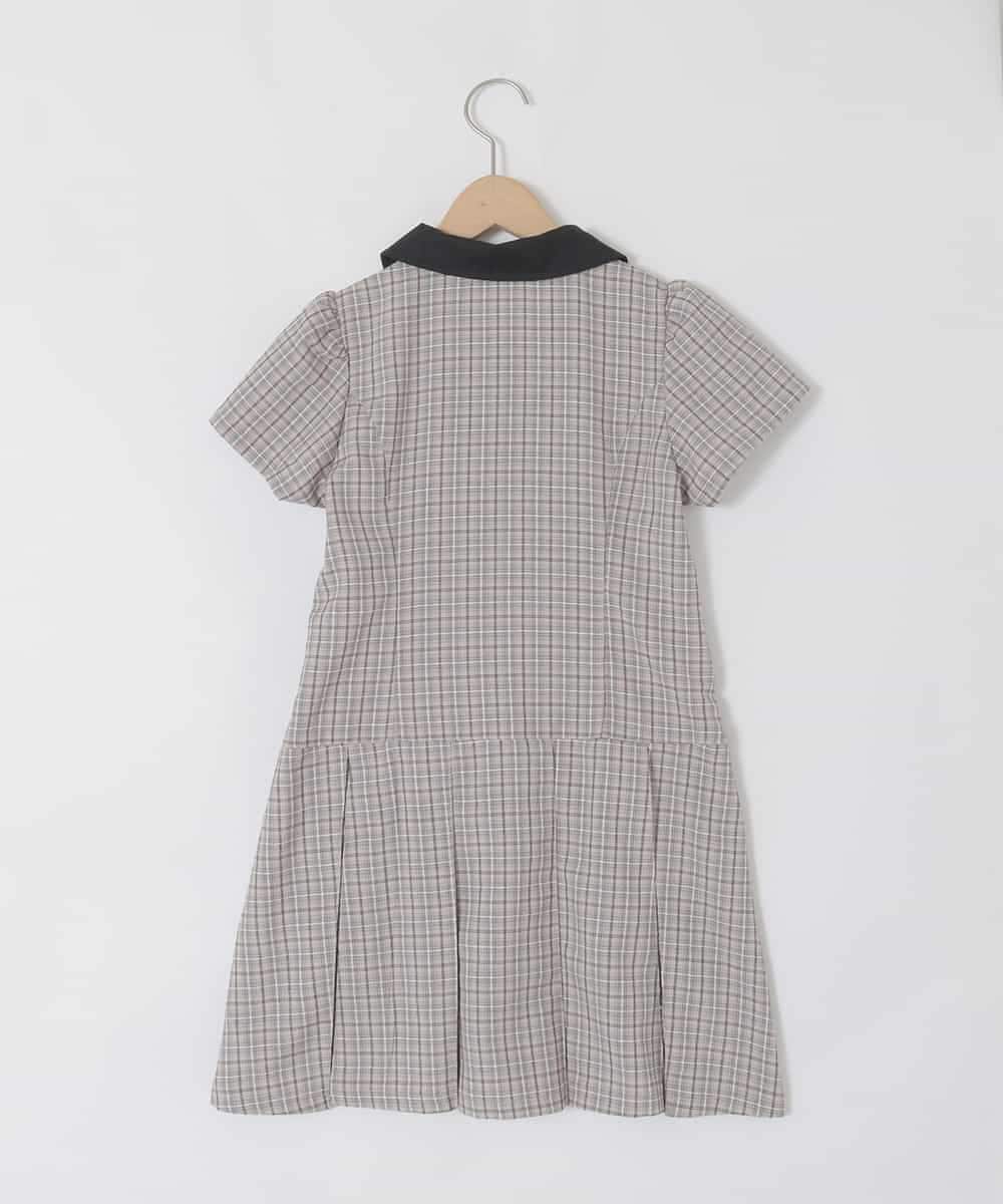KJEFD55059 a.v.v KIDS(アー・ヴェ・ヴェ) [130-160]【洗える】タックプリーツ襟付きワンピース ベージュ
