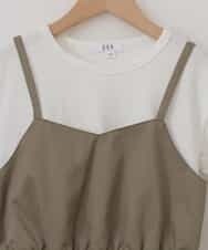 KJEFJ34034 a.v.v KIDS(アー・ヴェ・ヴェ) [100-130]バックリボンドッキングワンピース[WEB限定サイズ] カーキ