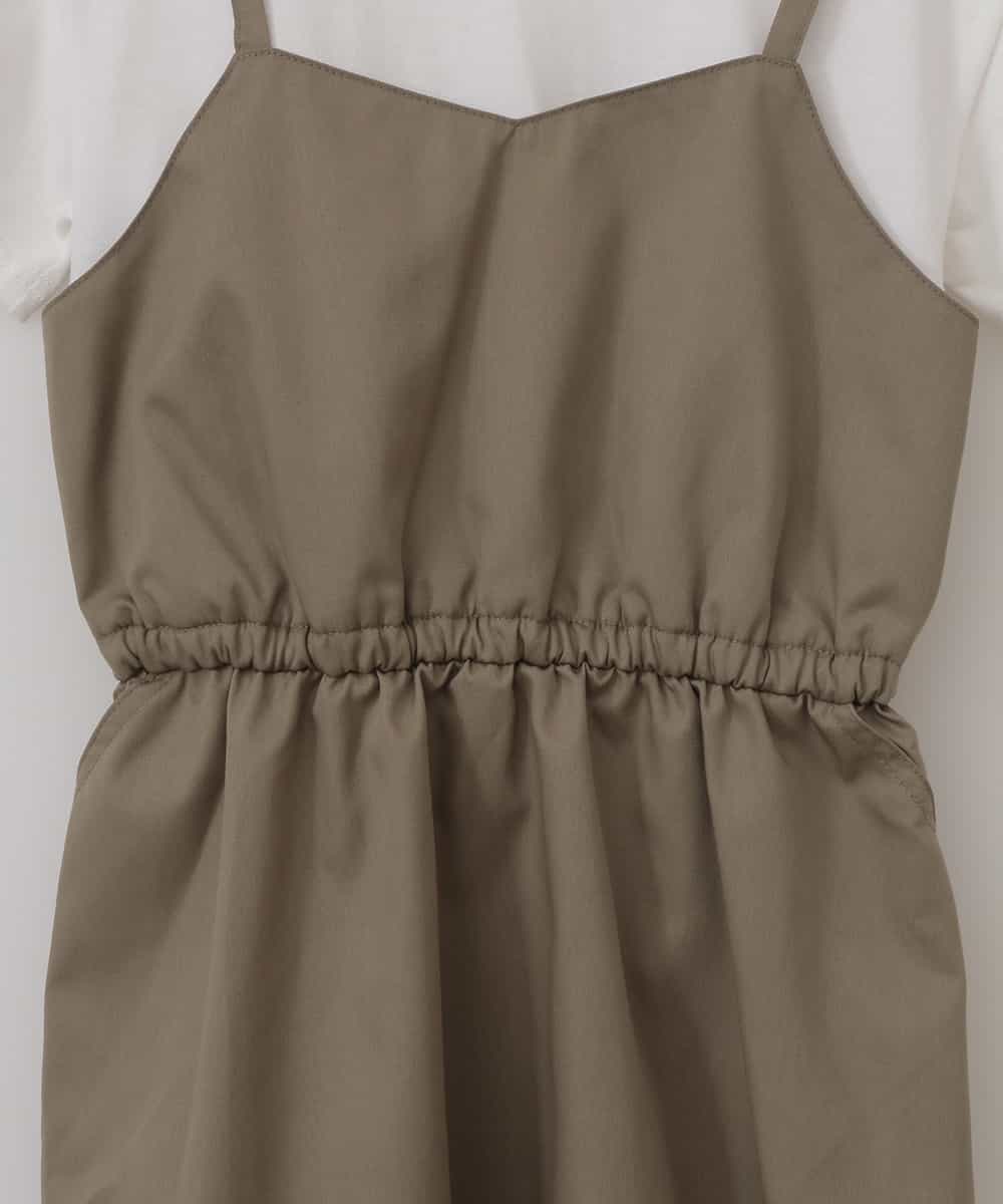 KJEFJ34034 a.v.v KIDS(アー・ヴェ・ヴェ) [100-130]バックリボンドッキングワンピース[WEB限定サイズ] カーキ