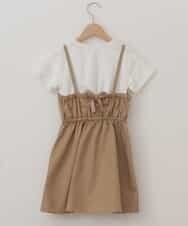 KJEFJ34034 a.v.v KIDS(アー・ヴェ・ヴェ) [100-130]バックリボンドッキングワンピース[WEB限定サイズ] カーキ