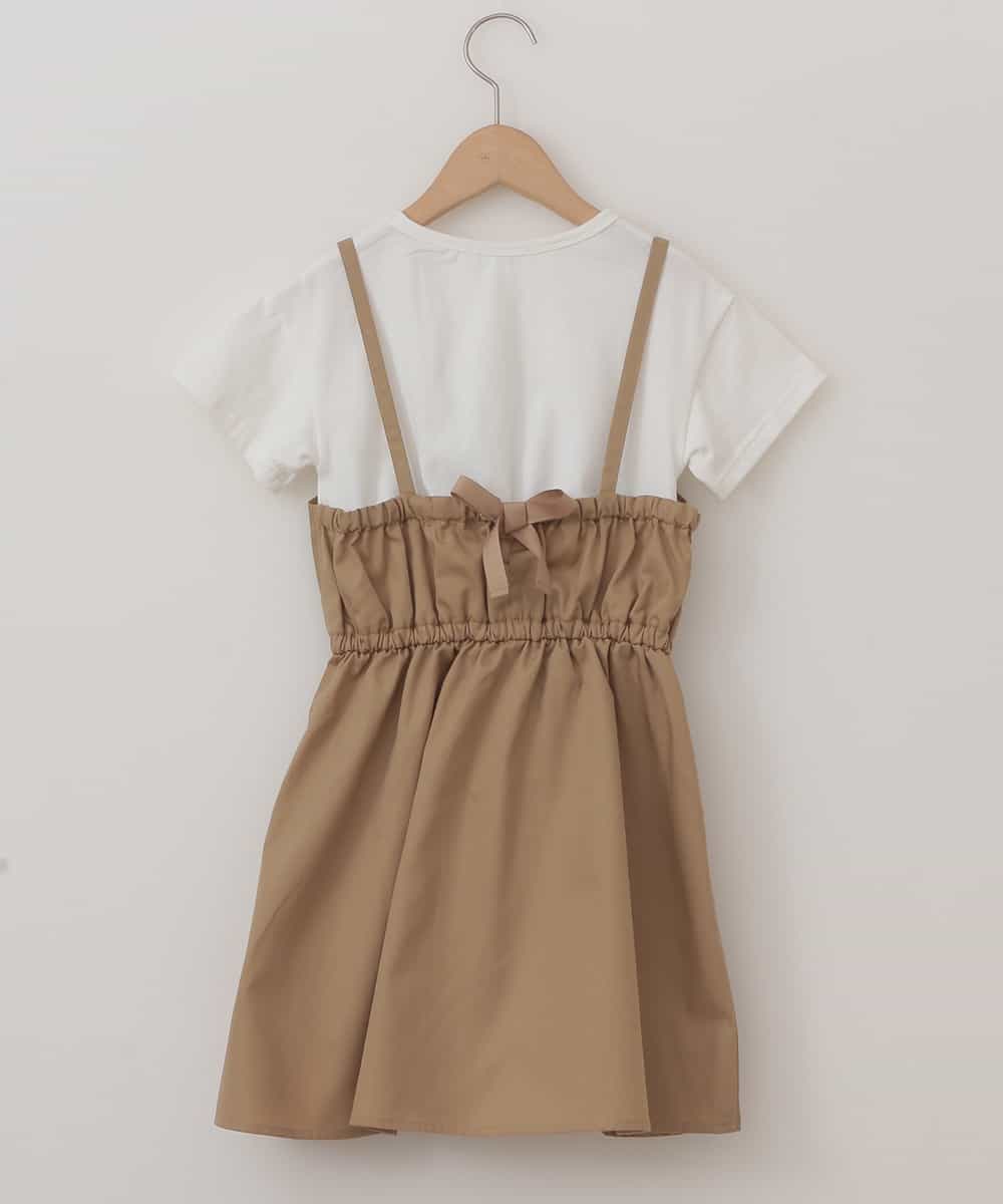 KJEFJ34034 a.v.v KIDS(アー・ヴェ・ヴェ) [100-130]バックリボンドッキングワンピース[WEB限定サイズ] カーキ