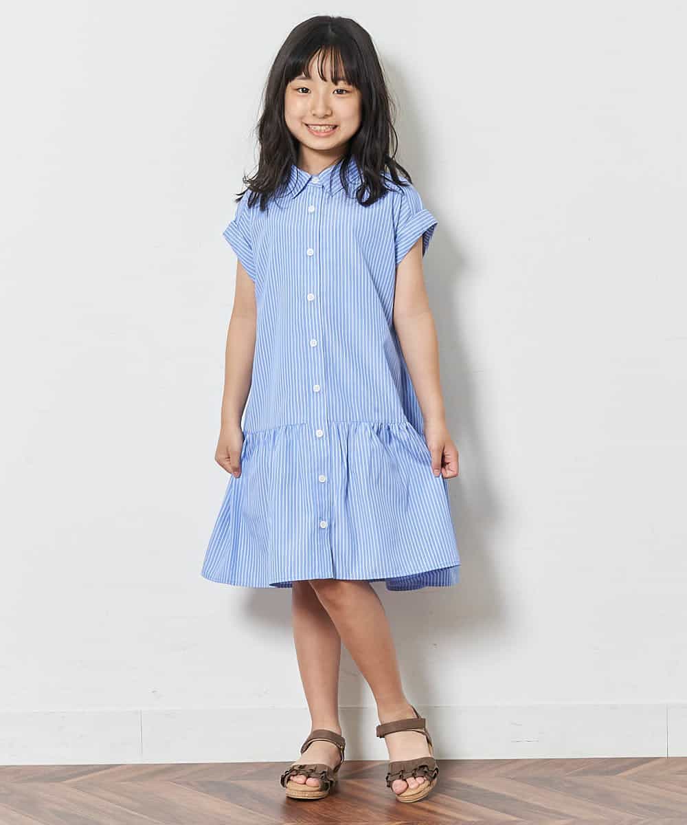 A V V Kids アー ヴェ ヴェ 100 130 シワになりにくい ストライプシャツワンピース Web限定サイズ イトキンオンラインストア