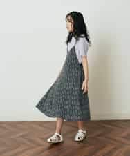 KJEFP40034 a.v.v KIDS(アー・ヴェ・ヴェ) [120-130]フラワープリントバックリボンワンピース ミント