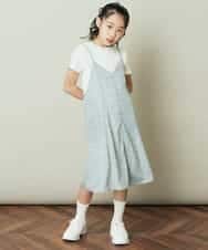 KJEFP40034 a.v.v KIDS(アー・ヴェ・ヴェ) [120-130]フラワープリントバックリボンワンピース ミント