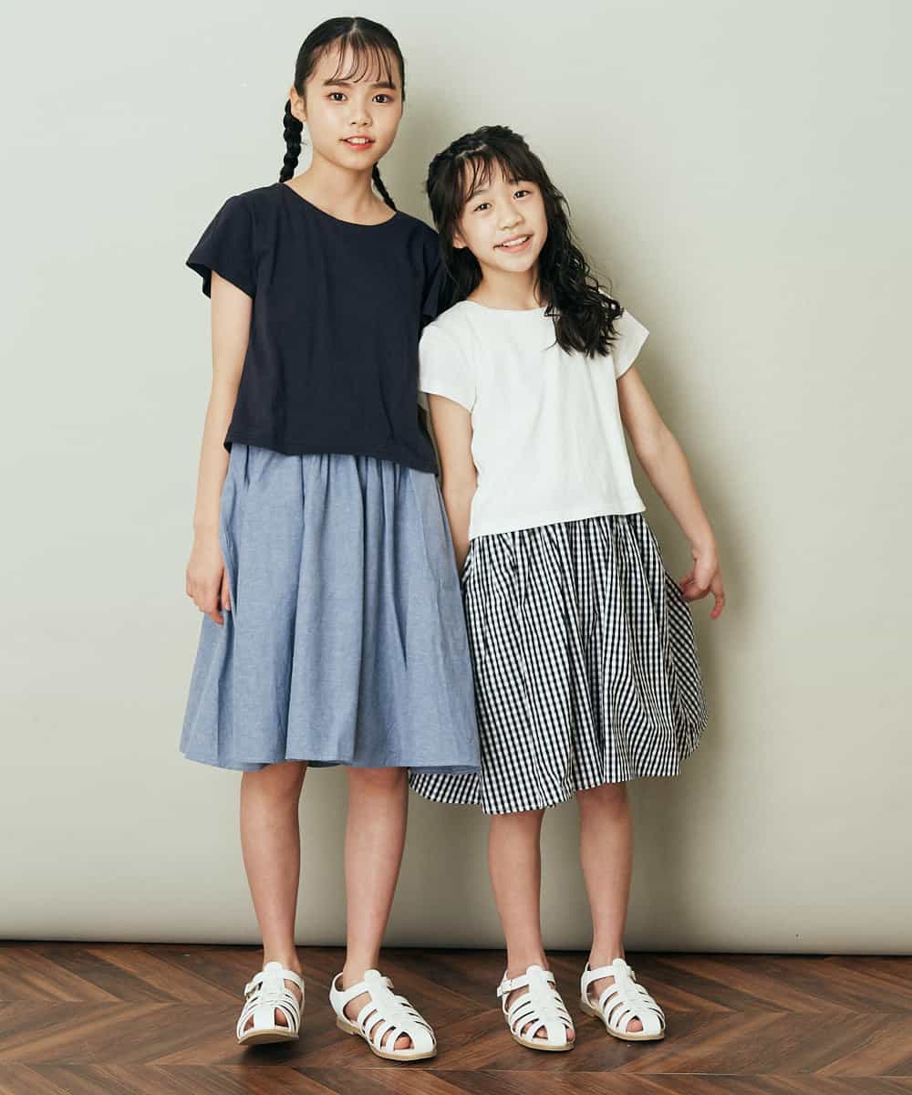 KJEFP41029 a.v.v KIDS(アー・ヴェ・ヴェ) [100-130]バックリボンドッキングワンピース ネイビー