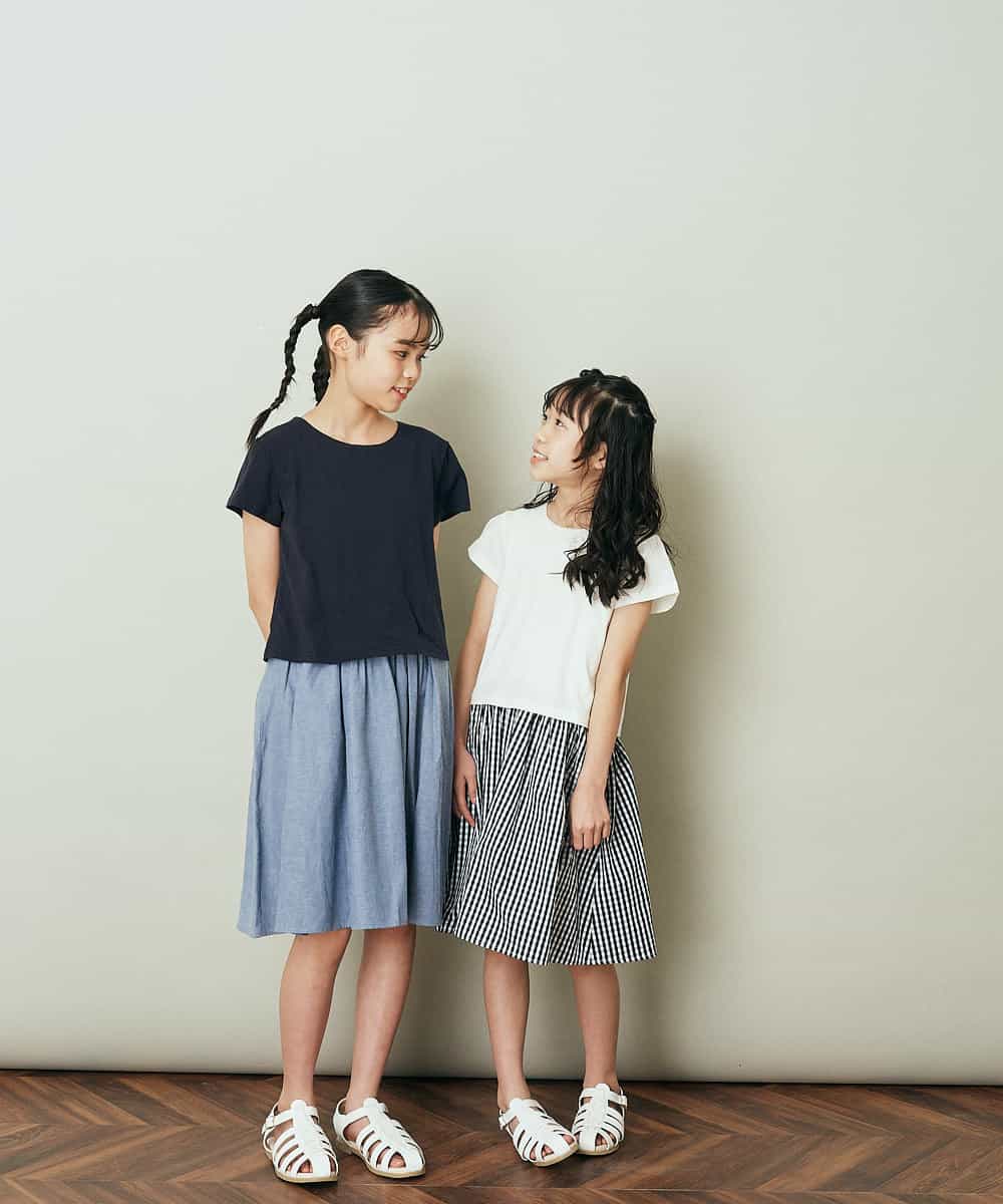KJEFP41029 a.v.v KIDS(アー・ヴェ・ヴェ) [100-130]バックリボンドッキングワンピース ネイビー