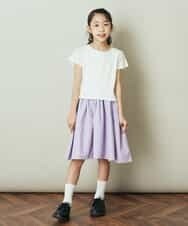 KJEFP41029 a.v.v KIDS(アー・ヴェ・ヴェ) [100-130]バックリボンドッキングワンピース ネイビー