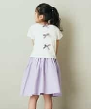 KJEFP41029 a.v.v KIDS(アー・ヴェ・ヴェ) [100-130]バックリボンドッキングワンピース ネイビー