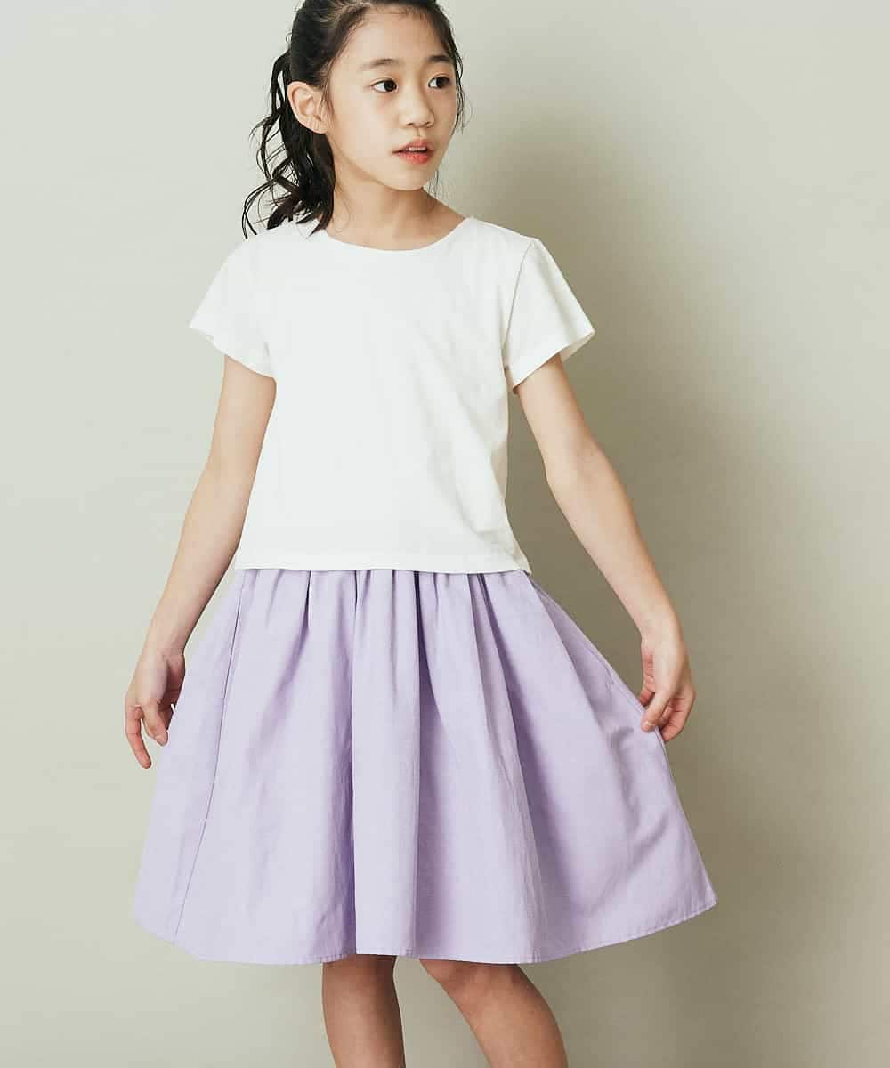 KJEFP41029 a.v.v KIDS(アー・ヴェ・ヴェ) [100-130]バックリボンドッキングワンピース ネイビー