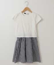 KJEFP41029 a.v.v KIDS(アー・ヴェ・ヴェ) [100-130]バックリボンドッキングワンピース ギンガムチェック