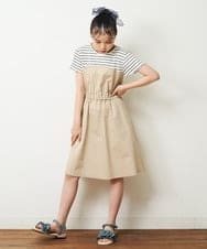 KJEFP44034 a.v.v KIDS(アー・ヴェ・ヴェ) [100-130]ボーダードッキングワンピース ミント
