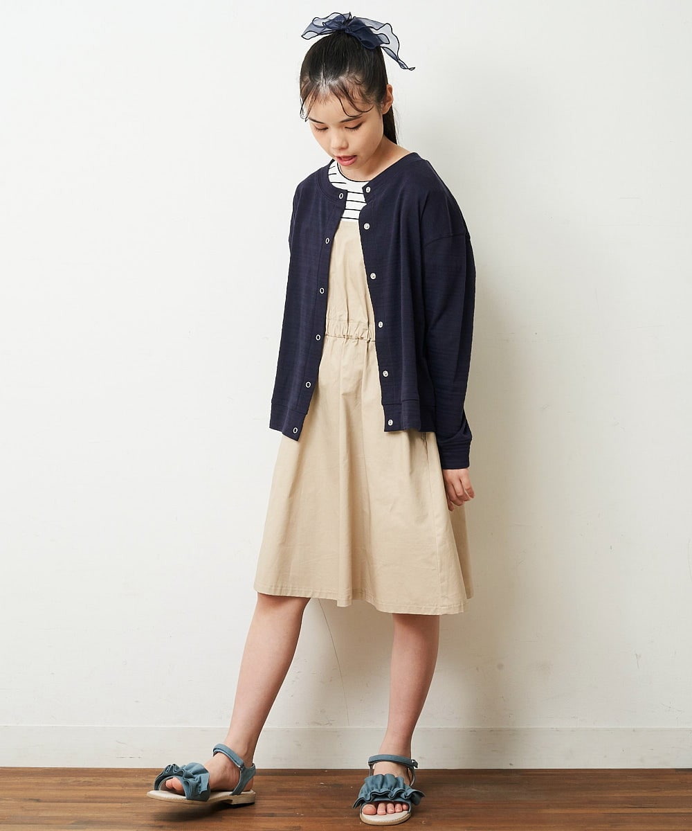 KJEFP44034 a.v.v KIDS(アー・ヴェ・ヴェ) [100-130]ボーダードッキングワンピース ミント