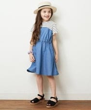 KJEFP44034 a.v.v KIDS(アー・ヴェ・ヴェ) [100-130]ボーダードッキングワンピース ミント
