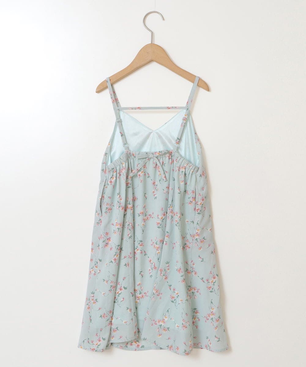 KJEFS41039 a.v.v KIDS(アー・ヴェ・ヴェ) [100-130]花柄シフォンワンピース ライトブルー