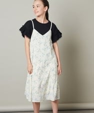 KJEFS41039 a.v.v KIDS(アー・ヴェ・ヴェ) [100-130]花柄シフォンワンピース ライトブルー