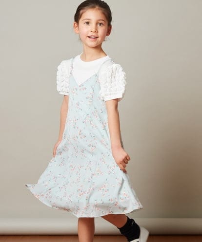 KJEFS41039 a.v.v KIDS [100-130]花柄シフォンワンピース