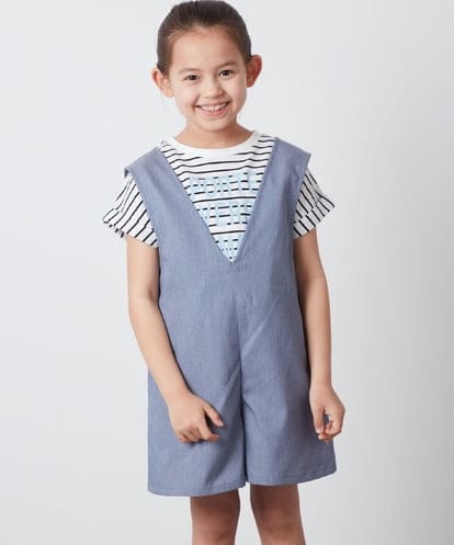KJEFS44029 a.v.v KIDS [100-130]Vネックショートサロペット