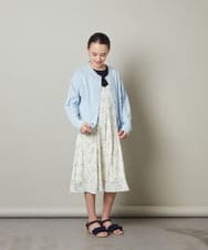 KJEFT41044 a.v.v KIDS(アー・ヴェ・ヴェ) [140-150]花柄シフォンワンピース ホワイト