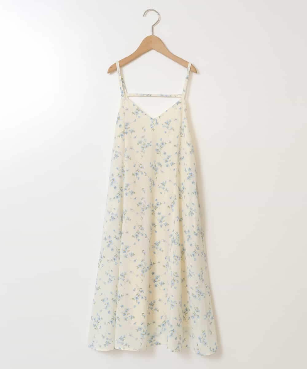 KJEFT41044 a.v.v KIDS(アー・ヴェ・ヴェ) [140-150]花柄シフォンワンピース ホワイト
