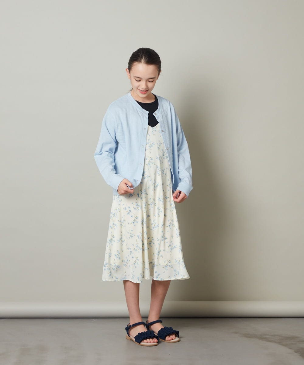 KJEFU41049 a.v.v KIDS(アー・ヴェ・ヴェ) [160]花柄シフォンワンピース ホワイト