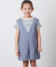 KJEFU44039 a.v.v KIDS(アー・ヴェ・ヴェ) [160]Vネックショートサロペット ネイビー