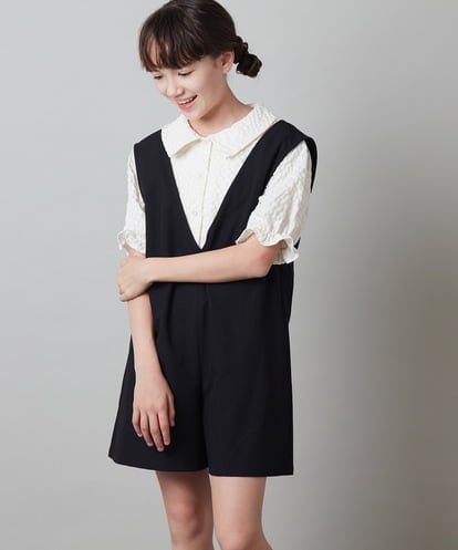 KJEFU44039 a.v.v KIDS [160]Vネックショートサロペット