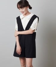 KJEFU44039 a.v.v KIDS(アー・ヴェ・ヴェ) [160]Vネックショートサロペット ブラック