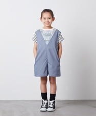 KJEFU44039 a.v.v KIDS(アー・ヴェ・ヴェ) [160]Vネックショートサロペット ブラック