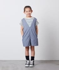 KJEFU44039 a.v.v KIDS(アー・ヴェ・ヴェ) [160]Vネックショートサロペット ブラック