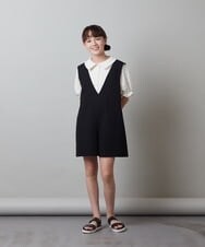 KJEFU44039 a.v.v KIDS(アー・ヴェ・ヴェ) [160]Vネックショートサロペット ブラック