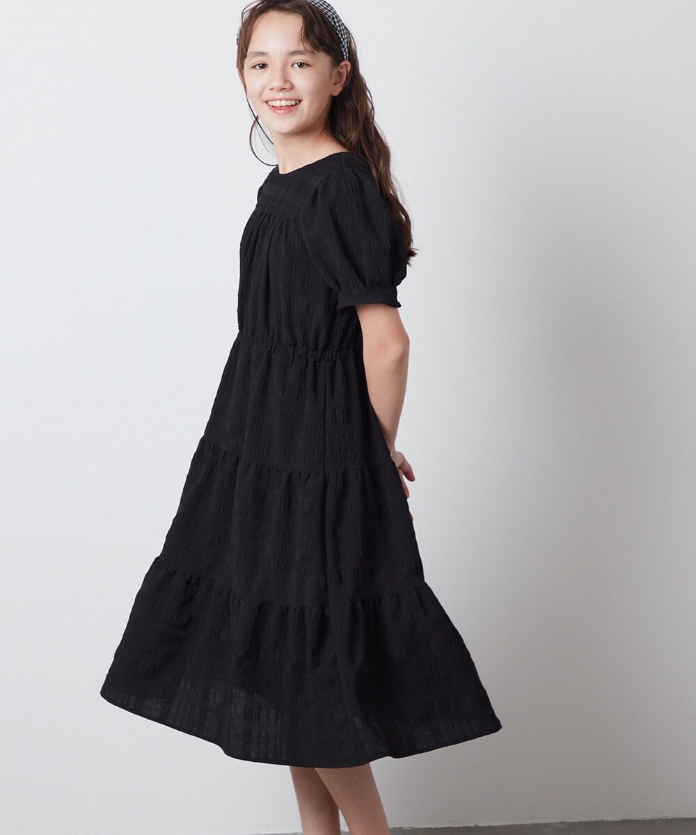 KJEFU46054 a.v.v KIDS(アー・ヴェ・ヴェ) [160]ティアードワンピース ブラック