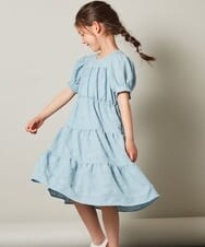 KJEFU46054 a.v.v KIDS(アー・ヴェ・ヴェ) [160]ティアードワンピース ブラック