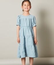 KJEFU46054 a.v.v KIDS(アー・ヴェ・ヴェ) [160]ティアードワンピース ブラック
