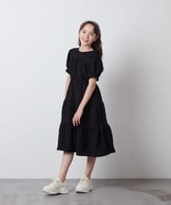 KJEFU46054 a.v.v KIDS(アー・ヴェ・ヴェ) [160]ティアードワンピース ブラック