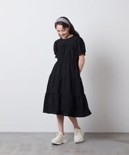 KJEFU46054 a.v.v KIDS(アー・ヴェ・ヴェ) [160]ティアードワンピース ブラック