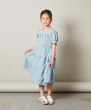 KJEFU46054 a.v.v KIDS(アー・ヴェ・ヴェ) [160]ティアードワンピース ブラック