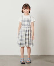 KJEFW31044 a.v.v KIDS(アー・ヴェ・ヴェ) [140-150]ドッキングワンピース ブルー（デニム）