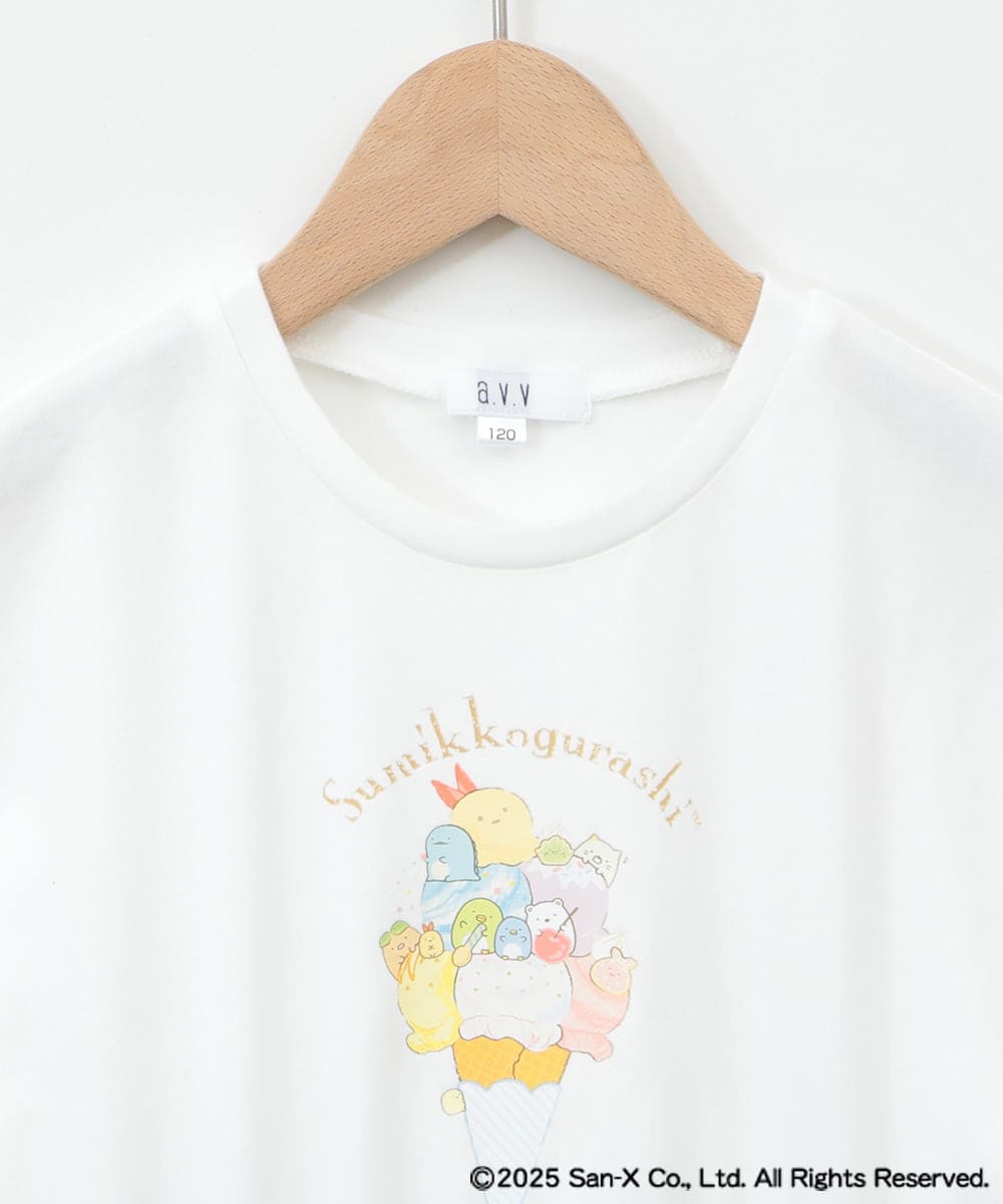 KJEGA80044 a.v.v KIDS(アー・ヴェ・ヴェ) [100-140]すみっコぐらしドッキングワンピース ライトブルー