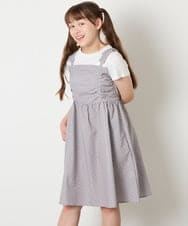 KJEGD57054 a.v.v KIDS(アー・ヴェ・ヴェ) [120-160]【冷感】肩リボンドッキングワンピース グレージュ