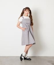 KJEGD57054 a.v.v KIDS(アー・ヴェ・ヴェ) [120-160]【冷感】肩リボンドッキングワンピース グレージュ